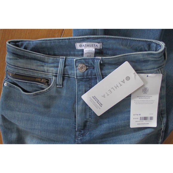 Brand New Athleta Sculptek Flare Jeans In True Blue Size 2 Tall - Picture 9 of 9